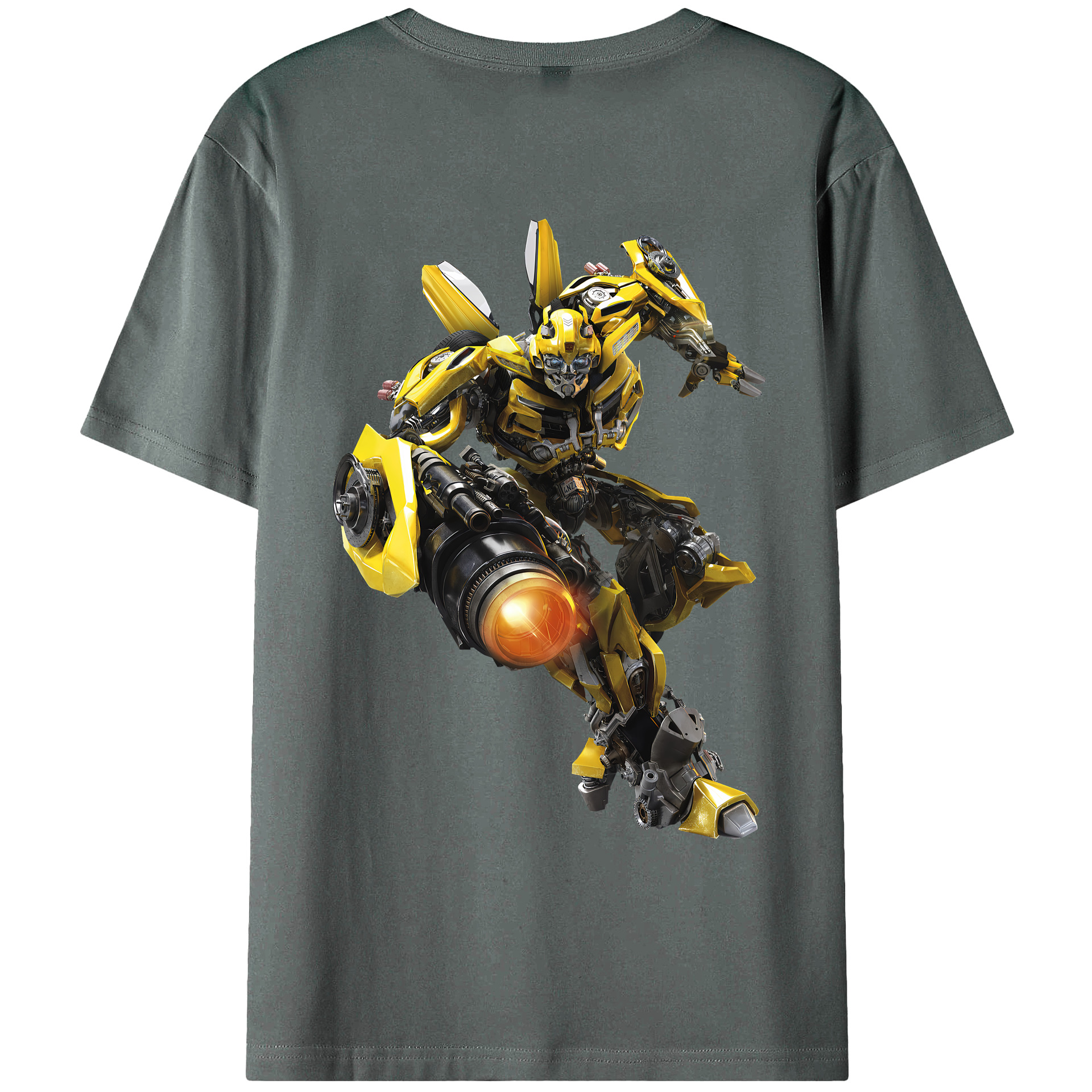 （画像用） Transformers トランスフォーマー 綿100％ メンズ半袖Tシャツ（バックプリント） 通気性